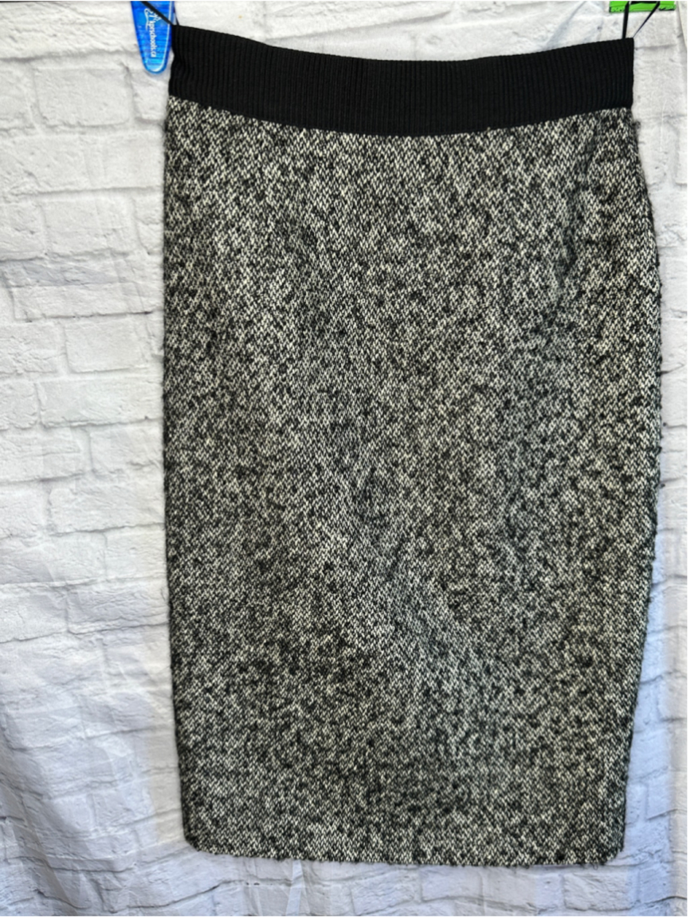 Giambattista Valli Made in Italy IT 42 Tweed Pencil Skirt Black Gray Ivory